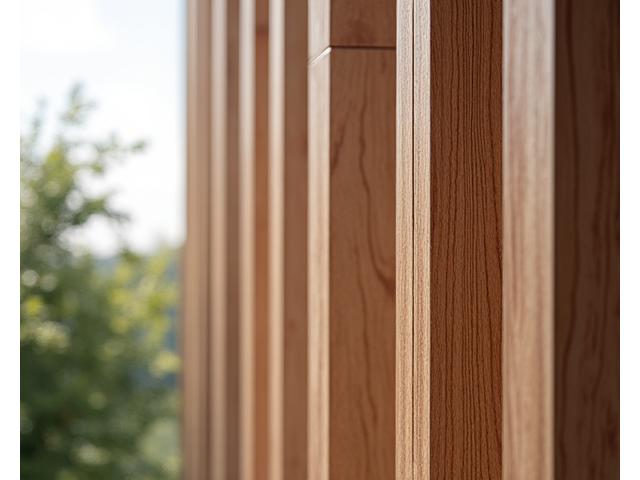 Detailed facade of a modern building showing exposed cross-laminated timber (CLT)