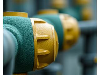 Thermal insulation on large industrial pipes, showing precision wrapping and neat finish.