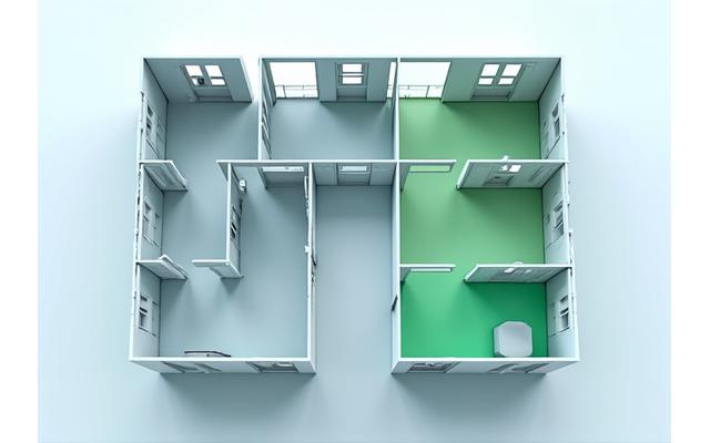 Flexible floor plans showing various internal layouts for a modular building blueprint.