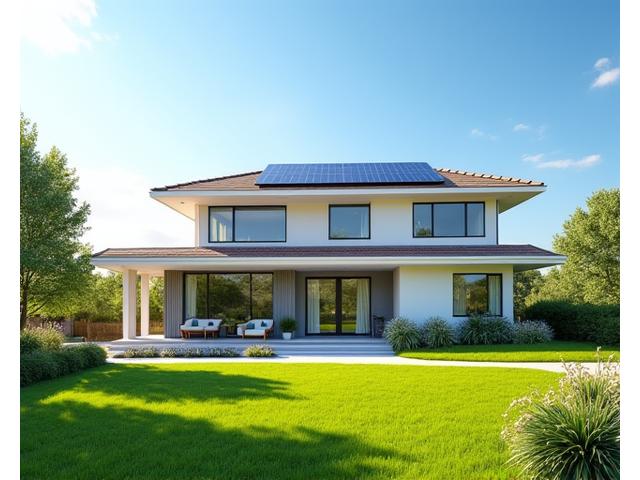 Exterior of Ms. Weber's custom-built energy-efficient family home.