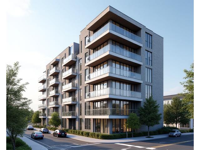 Facade of the modern apartment complex developed by DLAZ GmbH for Dr. Richter.